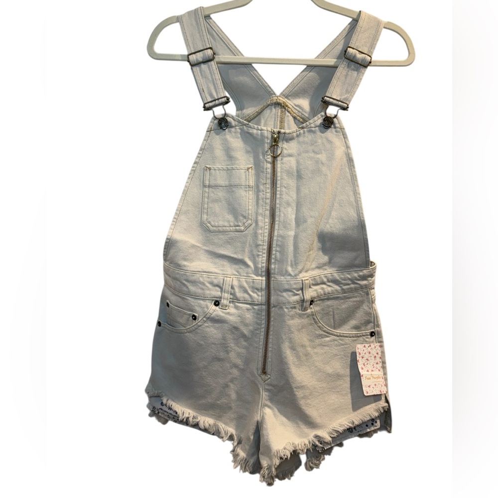 Free People We The Free NWT Women’s Sunkissed Overalls Off White Size: 0 - Picture 5 of 8